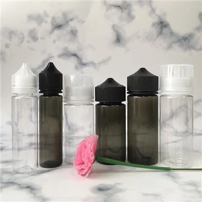 CRC:n lapsiturvallinen korkki, läpinäkyvä puristettava pullo Vape-nestepullot